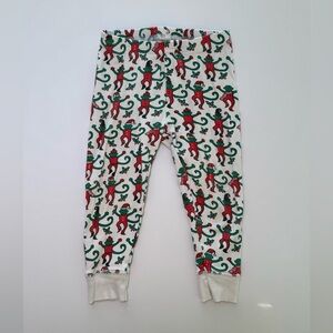 Roller Rabbit Monkey Mas Christmas Pajama Bottoms Size 2